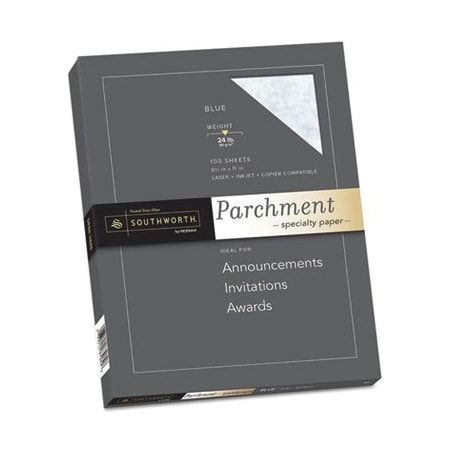 Southworth Southworth, PARCHMENT SPECIALTY PAPER, 24 LB, 8.5 X 11, BLUE, 100PK P964CK336